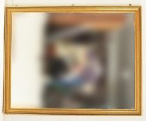 LARGE CONTEMPORARY GILT FRAMED MIRROR
