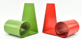 PAIR VINTAGE MID CENTURY 1960S COILED BOOKWORM BOOKENDS