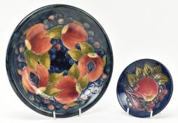 MOORCROFT - POMEGRANATE DESIGN -MID CENTURY PLATE & TRINKET DISH