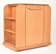 ART DECO 1930S LIGHT OAK COCKTAIL / LIQUOR CABINET