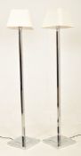 CHELSOM - PAIR OF VINTAGE CHROME SQUARED FLOOR STANDARD LAMPS