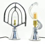 PAIR OF VINTAGE RECLAIMED INDUSTRIAL MIXING TOOL DESK LAMPS