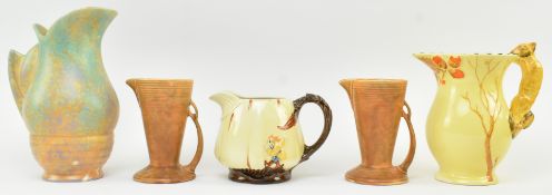 BURLEIGH WARE - COLLECTION OF FIVE PIECES OF ART DECO CERAMICS