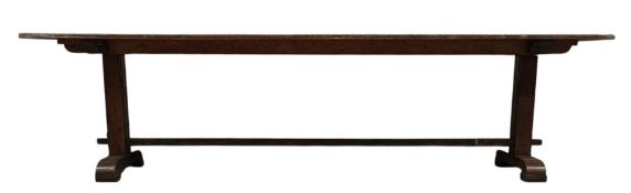 LARGE 20TH CENTURY OAK REFECTORY DINING TABLE