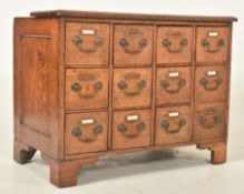 EARLY 20TH CENTURY ART DECO TWELVE DRAWER INDEX FILING CABINET