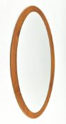 RETRO 1960S OVAL SHAPED TEAK FRAMED MIRROR