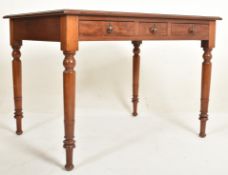 EARLY 20TH CENTURY MAHOGANY & LEATHER TOP WRITING TABLE