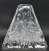 GEOFFREY BAXTER FOR WHITEFRIARS - 9674 PYRAMID GLASS VASE IN FLINT