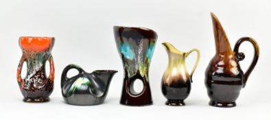 COLLECTION OF VINTAGE EUROPEAN 1970S DRIP GLAZED DECORATIVE CERAMICS