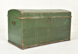 PRIVATE COLLECTION OF DERREN BROWN - GREEN PAINTED WOODEN DOME TOP TRUNK