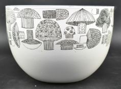 KAJ FRANCK FOR FINEL - VINTAGE ENAMEL CENTREPIECE BOWL WITH MUSHROOM DESIGN