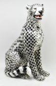 20TH CENTURY ITALIAN LARGE CERAMIC SNOW LEOPARD