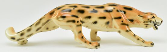 VINTAGE 20TH CENTURY HAND PAINTED PORCELAIN FIGURE OF LEOPARD