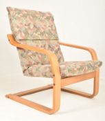 VERIKON, DENMARK - RETRO MID CENTURY BENTWOOD & ORIGINAL UPHOLSTERY CANTELEVER CHAIR