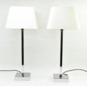 CHELSOM - PAIR OF VINTAGE CHROME SQUARED DESK LAMPS