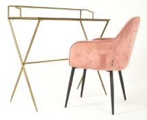 CONTEMPORARY BRASS FRAMED DESK AND CHAIR