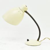 VINTAGE MID CENTURY CREAM ENAMEL GOOSENECK DESK LAMP