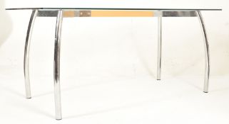 HIGH END DESIGN CONTEMPORARY CHROME & GLASS DINING TABLE