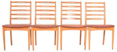 SET OF FOUR RETRO DANISH INSPIRED DINING CHAIRS