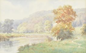 E. H. MARTEN (1886-1910) - THE ARUN AT SOUTH WOODS WATERCOLOUR