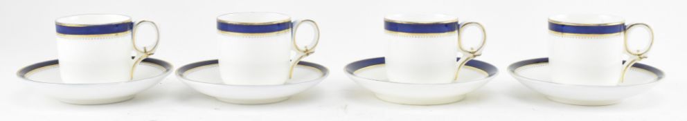CRESCENT & SONS - SET OF FOUR TEACUPS & SAUCERS