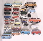 COLLECTION OF VINTAGE VW CAMPERVAN MEMORABLIA TINS &TOYS