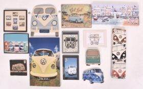 COLLECTION OF TWELVE VW CAMPER VAN PICTURES & WALL HANGINGS