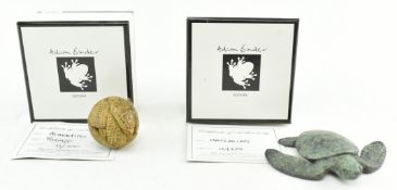 ADAM BINDER - TWO LIM ED BRONZE MINIATURE ANIMAL FIGURINES