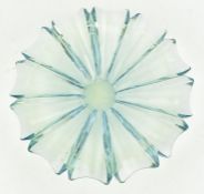 MID CENTURY HEAVY STUDIO ART GLASS CENTREPIECE BOWL
