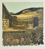 ROBERT TAVENER - HARVESTING NEAR GLYNDEBOURNE, SUSSEX