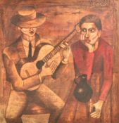 ANDRES MONREAL (B. 1937) - YOUNG MAN LISTENING TO A GUITAR