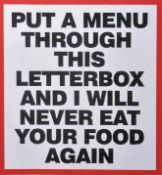 AFTER BANKSY (B. 1974) - PUT A MENU THROUGH THIS... - 2004