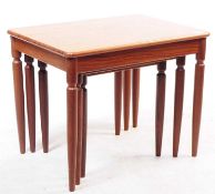 MID CENTURY TEAK NEST OF THREE TABLES