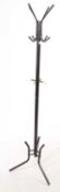 VINTAGE 20TH CENTRUY TUBULAR BLACK FLOOR STANDING COAT STAND