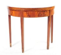 GEORGE III 19TH CENTURY DEMI LUNE MAHOGANY CARD GAMES TABLE