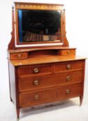 EDWARDIAN MAHOGANY INLAID DRESSING CHEST OF DRAWERS