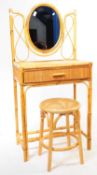 BRITISH MODERN DESIGN - MID 20TH CENTURY BAMBOO RATTAN DRESSING TABLE