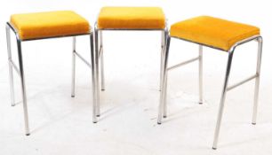 SET OF MID CENTURY TUBULAR CHROME STOOLS