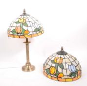 20TH CENTURY TIFFANY STYLE LAMP WITH MATCHING SHADE