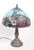 20TH CENTURY BLUE TIFFANY STYLE LAMP ART NOUVEAU STYLE