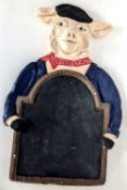 VINTAGE 20TH CENTURY PIG MENU CHALKBOARD