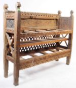 EARLY 20TH CENTURY CARVED HARD WOOD MOROCCAN RUG STAND