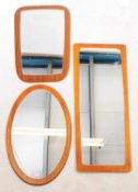 BRITISH MODERN DESIGN - THREE MID CENTURY TEAK WALL MIRRORS