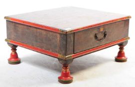 INDIAN HARDWOOD HAND PAINTED OPIUM / TRADERS TABLE