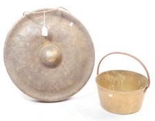 19TH CENTURY VICTORIAN 19TH CENTURY JAM PAN & BRASS GONG