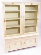 FRENCH PAINTED 20TH CENTURY ARMOIRE BOOKCASE DISPLAY CABINET