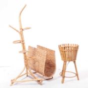 COLLECTION OF THREE BAMBOO & WICKER DECORATIVE PIECES
