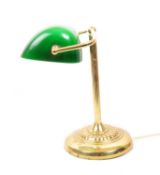 MID CENTURY GREEN BANKERS LAMP