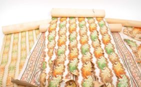 FOUR ROLLS OF HAND PAINTED 1920S WALLPAPER