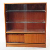 BRITISH MODERN DESIGN - MID CENTURY GLAZED BOOKCASE DISPLAY CABINET